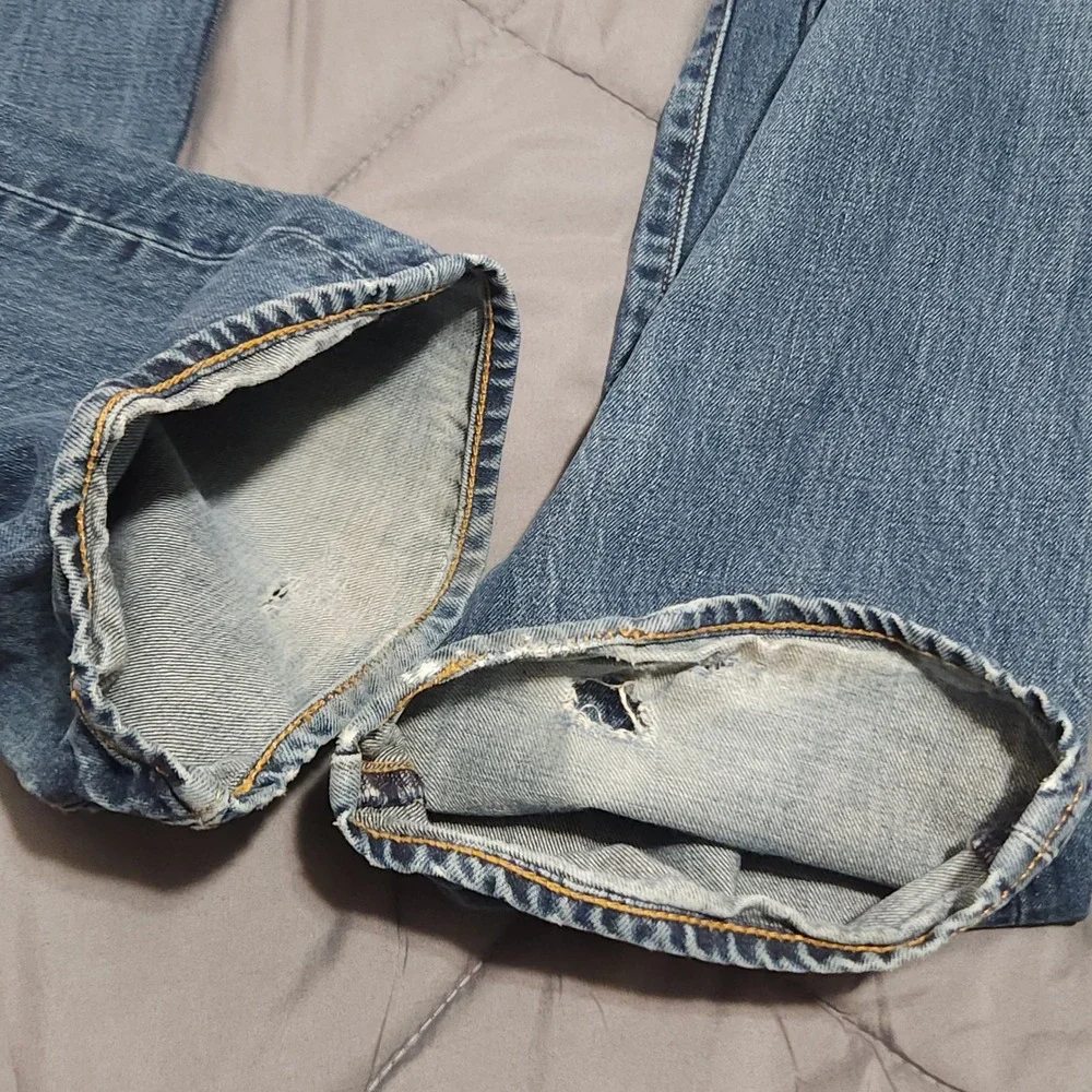 Levi's 501 Jeans Men's 42x32‎ High Rise Button Fly USA Light Wash 100% Cotton